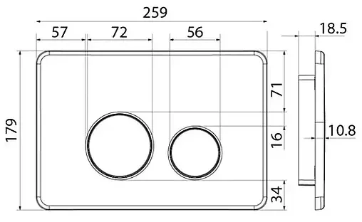 Клавиша смыва для унитаза IDDIS Unisteel 001 UNS01MBi77 черный матовый