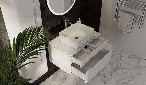 Тумба под умывальник подвесная Jorno Shine 75 белый Shi.01.75/P/W Тумба под умывальник подвесная Jorno Shine 75 белый Shi.01.75/P/W