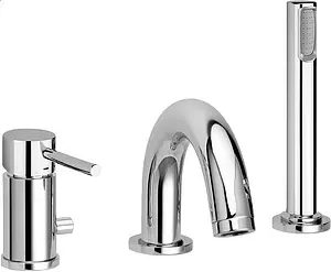 Смеситель на борт ванны на 3 отверстия Paffoni Light хром LIG040LCR, 1