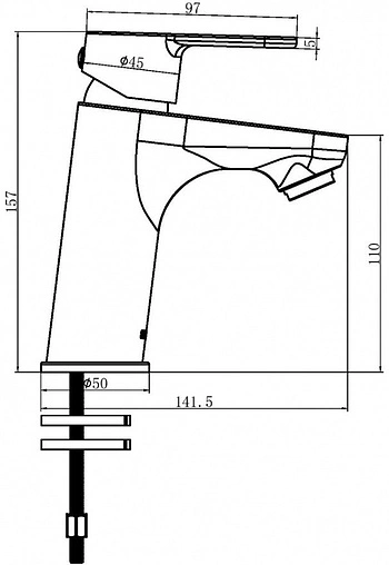 Смеситель для раковины с гигиеническим душем Swedbe Olymp хром 1860 Смеситель для раковины с гигиеническим душем Swedbe Olymp хром 1860