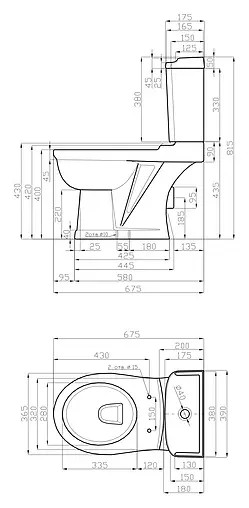 Унитаз-компакт Della Boston OAK белый/темное дерево DE721090024