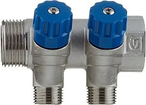 Коллектор регулирующий проходной 2 отвода 1"в/н x ½"к Valtec VTc.560.N.0602 Коллектор регулирующий проходной 2 отвода 1"в/н x ½"к Valtec VTc.560.N.0602, 4