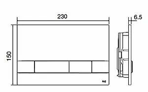 Клавиша смыва для унитаза OLI Narrow OLIpure 148303 черный матовый, 2