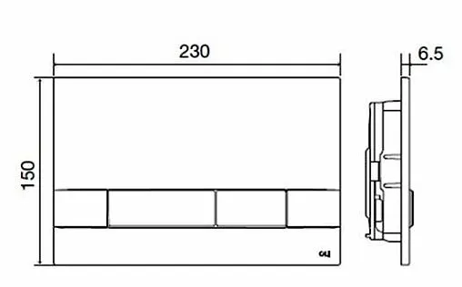 Клавиша смыва для унитаза OLI Narrow OLIpure 148303 черный матовый