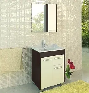 Тумба-умывальник напольная Comforty Барселона 70 белый/венге Тумба-умывальник напольная Comforty Барселона 70 белый/венге, 3