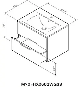 Тумба-умывальник подвесная Am.Pm Spirit 60 белый M70FHX0602WG33+M70AWCC0602WG Тумба-умывальник подвесная Am.Pm Spirit 60 белый M70FHX0602WG33+M70AWCC0602WG, 2