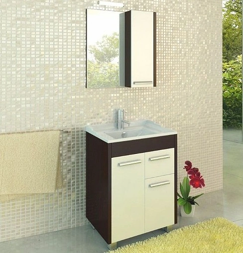 Тумба-умывальник напольная Comforty Барселона 70 белый/венге