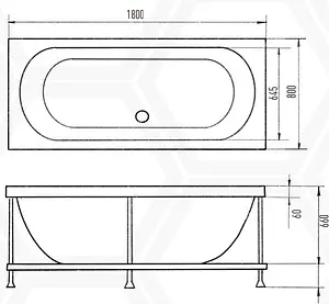 Ванна акриловая Aquanika Line 180х80 A1016075028 Ванна акриловая Aquanika Line 180х80 A1016075028, 2
