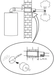 Коаксиальная труба Ø 60/100мм L=1000мм с наконечником Baxi MT71413611, 3