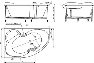 Ванна акриловая BellRado Индиго 170x110 R BR7011013-02(R), 3