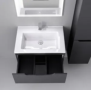 Тумба-умывальник подвесная Jorno Slide 65 антрацит Sli.01.65/P/A+4640021062203 Тумба-умывальник подвесная Jorno Slide 65 антрацит Sli.01.65/P/A+4640021062203, 4