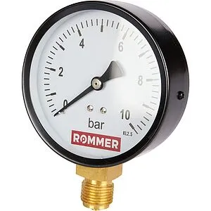 Манометр радиальный Rommer 100 мм 10 бар ½&quot; RIM-0010-101015, 3
