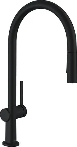 Смеситель для кухни с выдвижным изливом Hansgrohe Talis M54 210 2jet чёрный матовый 72800670