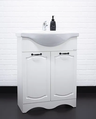 Тумба под умывальник напольная Домино Rich 60 белое дерево DR6016T