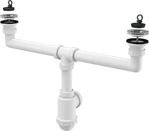Сифон бутылочный для двойной мойки AlcaPlast A449-DN50/40 Сифон бутылочный для двойной мойки AlcaPlast A449-DN50/40, 1