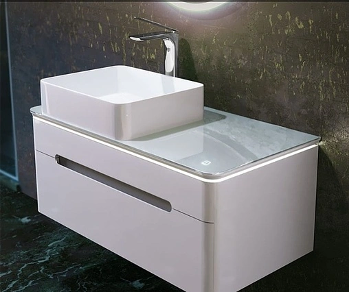 Тумба-умывальник подвесная Jorno Shine 90 белый Shi.01.90/P/W+641945