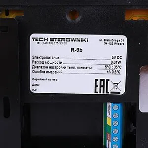 Проводной комнатный терморегулятор TECH ST-R-9b черный WG.11.0546, 5