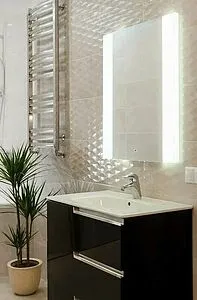 Зеркало с подсветкой Continent Rico Led 60x80 с часами белый, 3