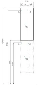 Шкаф Aquaton Терра 35 антрацит/дуб кантри 1A247503TEKA0, 2