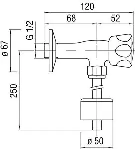 Кран для писсуара Nobili хром глянцевый AV00503CR Кран для писсуара Nobili хром глянцевый AV00503CR, 2
