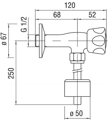 Кран для писсуара Nobili хром глянцевый AV00503CR