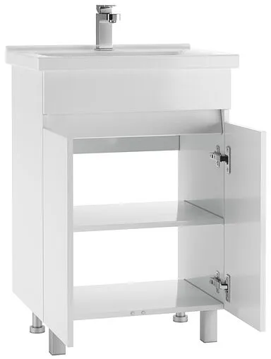 Тумба-умывальник напольный Айсберг Норма 60 белый DA1617T+1WH302421