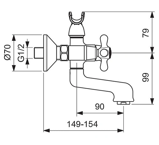 Смеситель для ванны Vidima Retro хром BA355AA