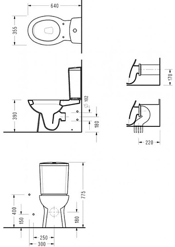 Унитаз-компакт Serel Etna белый EN02
