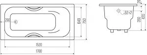 Ванна чугунная Goldman Donni 170x75 DN17075 Ванна чугунная Goldman Donni 170x75 DN17075, 2