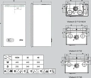 Настенный газовый котел одноконтурный турбированный 18кВт Ferroli Vitatech D F18 GCDG4KVA Настенный газовый котел одноконтурный турбированный 18кВт Ferroli Vitatech D F18 GCDG4KVA, 2