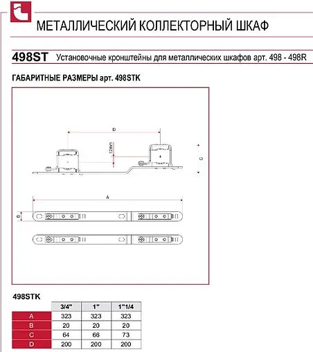 Кронштейн коллекторный двойной 1&quot; Itap 498ST100K