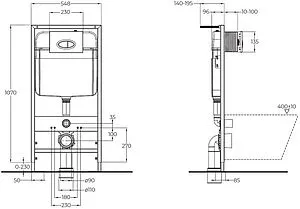 Инсталляция для подвесного унитаза Set 3 в 1 BelBagno BB026/BB050CR.MAT с кнопкой хром матовый Инсталляция для подвесного унитаза Set 3 в 1 BelBagno BB026/BB050CR.MAT с кнопкой хром матовый, 2