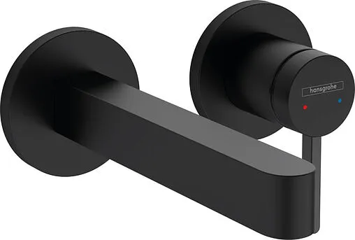 Смеситель для раковины из стены Hansgrohe Finoris чёрный матовый 76051670