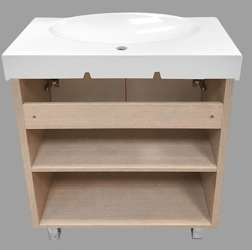 Тумба-умывальник напольная Comforty Лион 76 белый/сосна лоредо