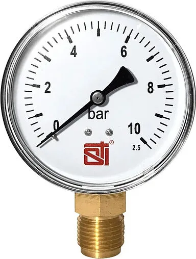 Манометр радиальный STI 100мм 10 бар ½&quot; МР100-12-10