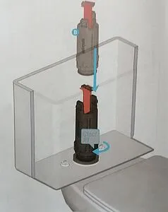 Комплект арматуры для бачка двухрежимный ½&quot; пластик нижний Wirquin ONE 10975008, 5