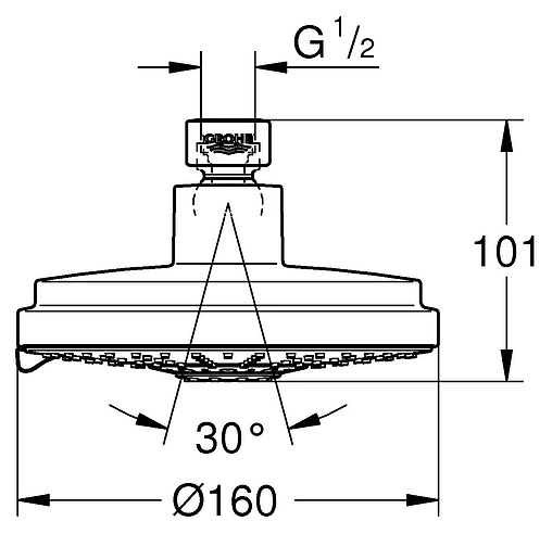 Лейка верхнего душа Grohe Rainshower Cosmopolitan хром 27134000