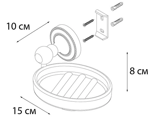 Мыльница Fixsen Antik бронза/белый FX-61108
