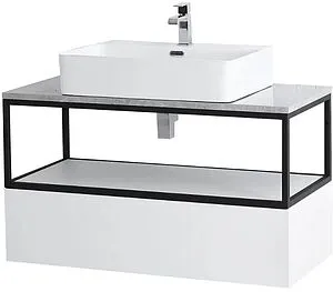Консоль с умывальником подвесная Cezares Cadro 100 чёрный CADRO-100/46/30-1C-SO-MET-ST+ Консоль с умывальником подвесная Cezares Cadro 100 чёрный CADRO-100/46/30-1C-SO-MET-ST+, 4