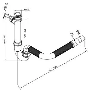 Сифон трубный для мойки Blanco 137262 Сифон трубный для мойки Blanco 137262, 2