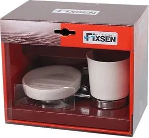Стакан с мыльницей Fixsen Best хром/белый FX-71606+08 Стакан с мыльницей Fixsen Best хром/белый FX-71606+08, 3