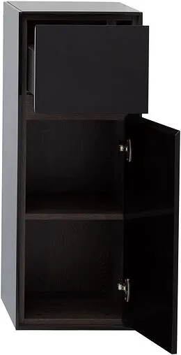 Шкаф-пенал подвесной Aquanet Милан 35 R чёрный глянец 00306376