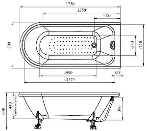 Ванна акриловая отдельностоящая Radomir Венеция 175х80 на ножках "лилия" золото 1-01-3-0-9-139 Ванна акриловая отдельностоящая Radomir Венеция 175х80 на ножках "лилия" золото 1-01-3-0-9-139, 2