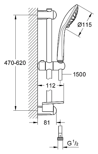 Душевая стойка Grohe Euphoria 110 Massage хром 27243001 Душевая стойка Grohe Euphoria 110 Massage хром 27243001