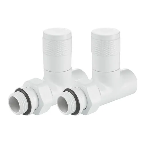 Комплект вентилей запорных прямых ½&quot; в/н Royal Thermo Piano белый RTE 56.0010