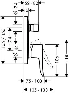Смеситель для ванны скрытого монтажа Hansgrohe Metris хром 31451000, 2