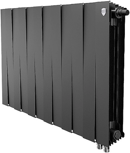 Радиатор биметаллический 12 секций нижнее правое подключение Royal Thermo PianoForte VD 500 Noir Sable RTPNNSVD50012