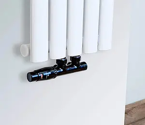 Узел нижнего подключения радиатора терморегулирующий угловой правый М22x1.5 x ¾"ек (½"н) Schlosser Duo-Plex инд.заказ по RAL 602100055.Ral, 3