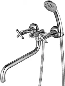 Смеситель для ванны с длинным изливом Lemark Practica хром LM7551C Смеситель для ванны с длинным изливом Lemark Practica хром LM7551C, 1