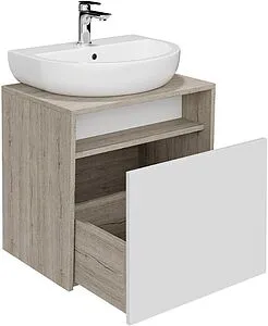 Тумба-умывальник подвесная Kerama Marazzi Pro 60 белый\дуб Орегон PRO.60.1WHT+ Тумба-умывальник подвесная Kerama Marazzi Pro 60 белый\дуб Орегон PRO.60.1WHT+, 4